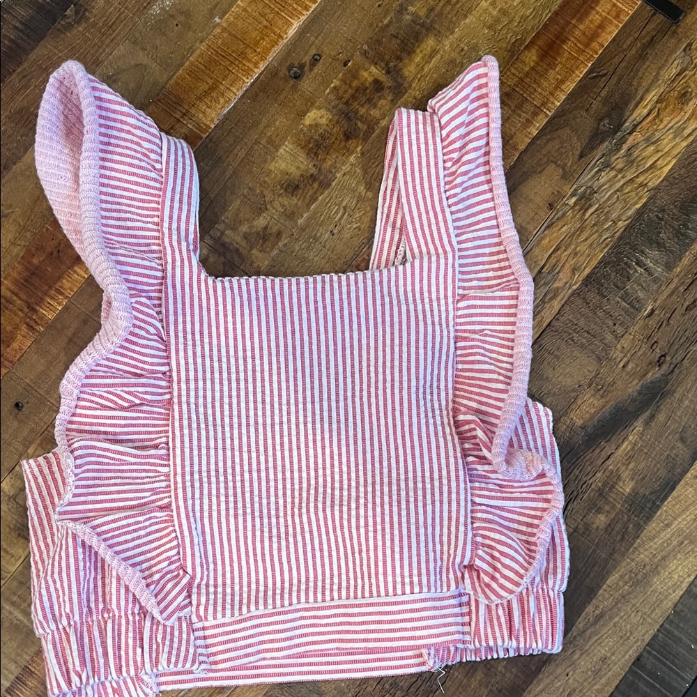 Zara Pink and White Striped Kids Tank Top